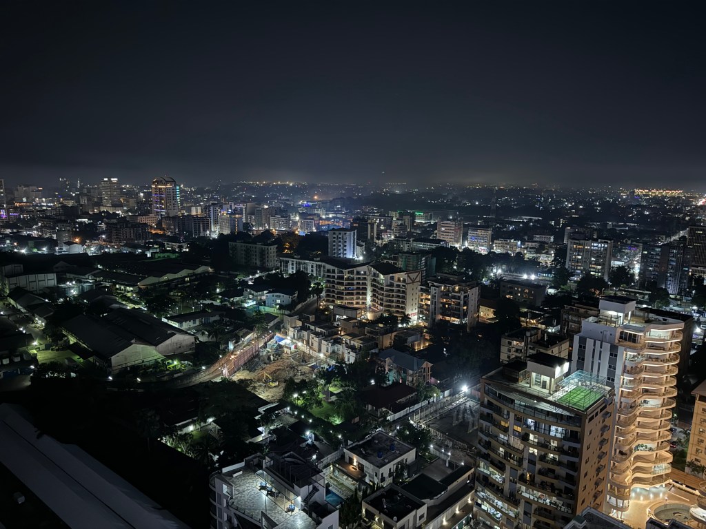 Kinshasa by night River Towers